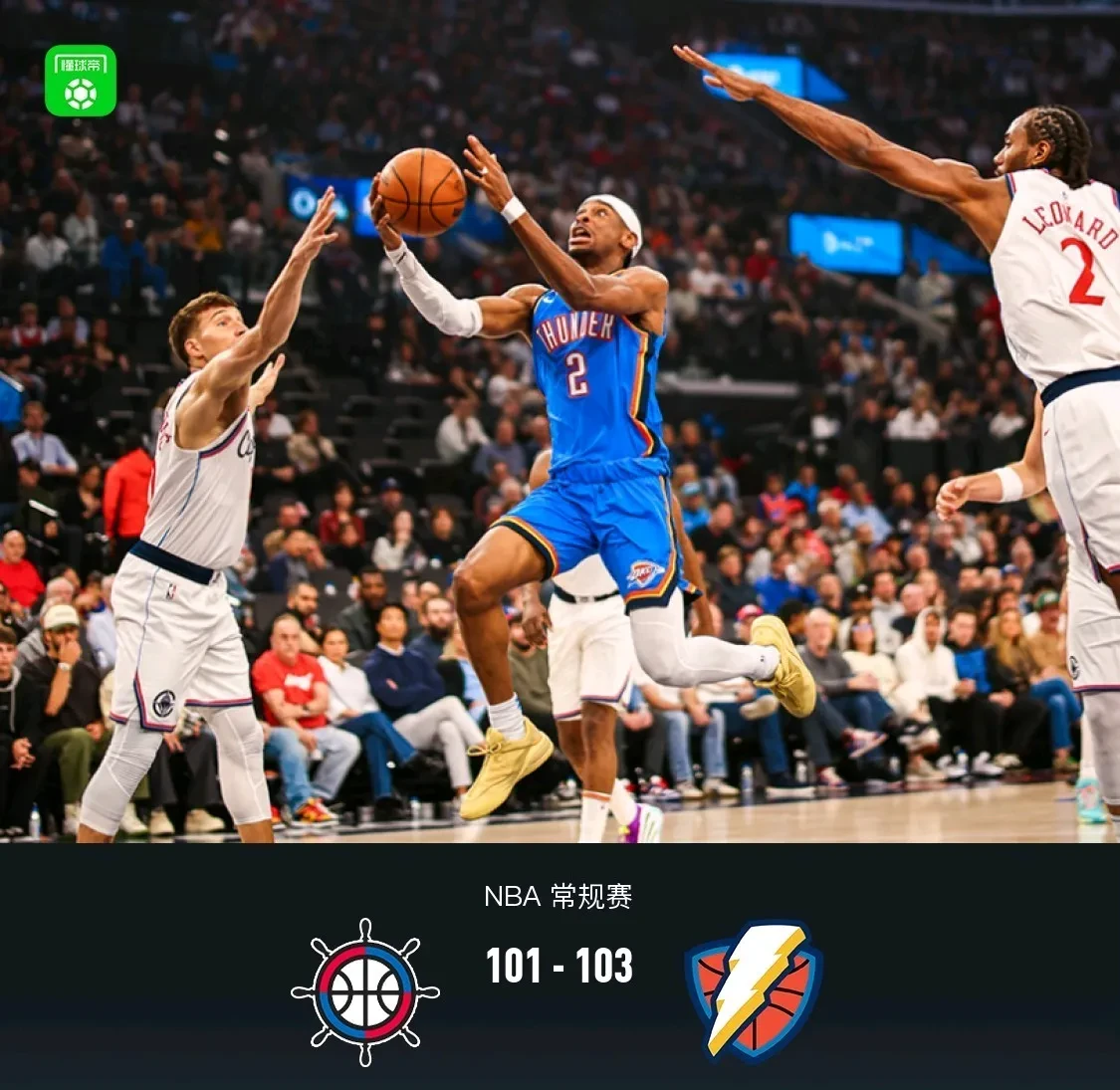 快船逆转击败雷霆,乔治关键时刻砍下3分 快船逆转击败雷霆,乔治关键时刻砍下3分